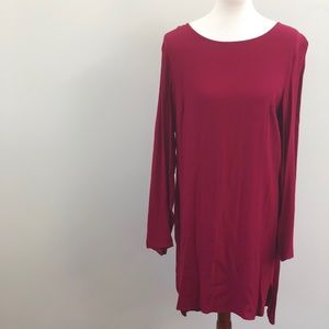 WAYF • long sleeve dress in burgundy